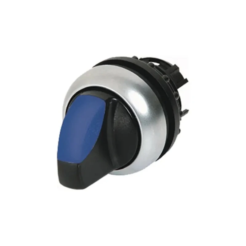 Eaton M22 Series 2 Position Illuminated Selector Switch Head, 23 mm Cutout, Blue Handle, IP66 216831 M22-WRLK-B