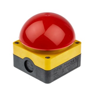 Eaton FAK Series Maintained Push Button Complete Unit Surface Mount DPNC IP69K IP67 94mm 6A 256790 FAK-R/V/KC02/IY
