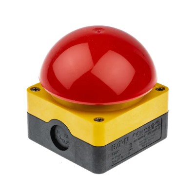 Eaton FAK Series Maintained Push Button Complete Unit Surface Mount DPNC IP69K IP67 94mm 6A 256790 FAK-R/V/KC02/IY