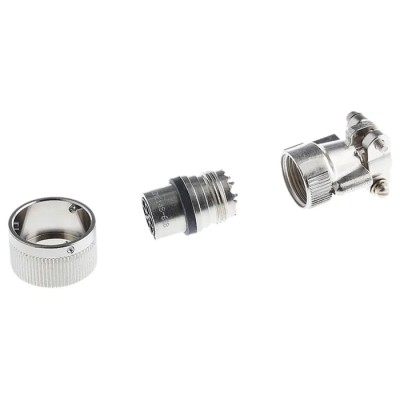 ITT Cannon Copper Alloy Straight 6 Way Cable MIL Spec Circular Connector Male, Female Contacts, Shell Size CA06COM-E14S-6S-B