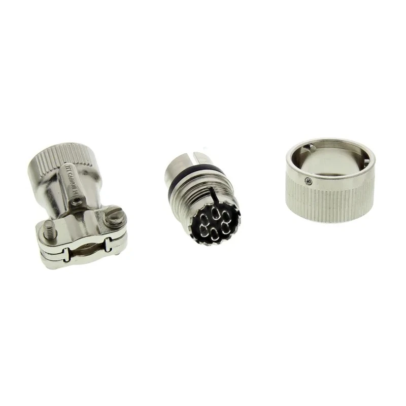 ITT Cannon MIL Spec Circular Connector Copper Alloy Straight 6 Way Cable Male Contacts Shell Size 14S CA06COM-E14S-6P-B