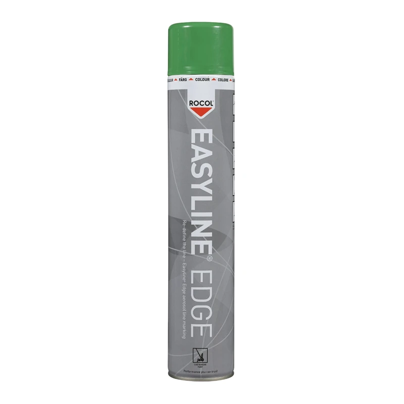 Rocol Easyline Edge Satin Finish Solvent-Based Black RAL 6024 Green Line Marker Spray 47004
