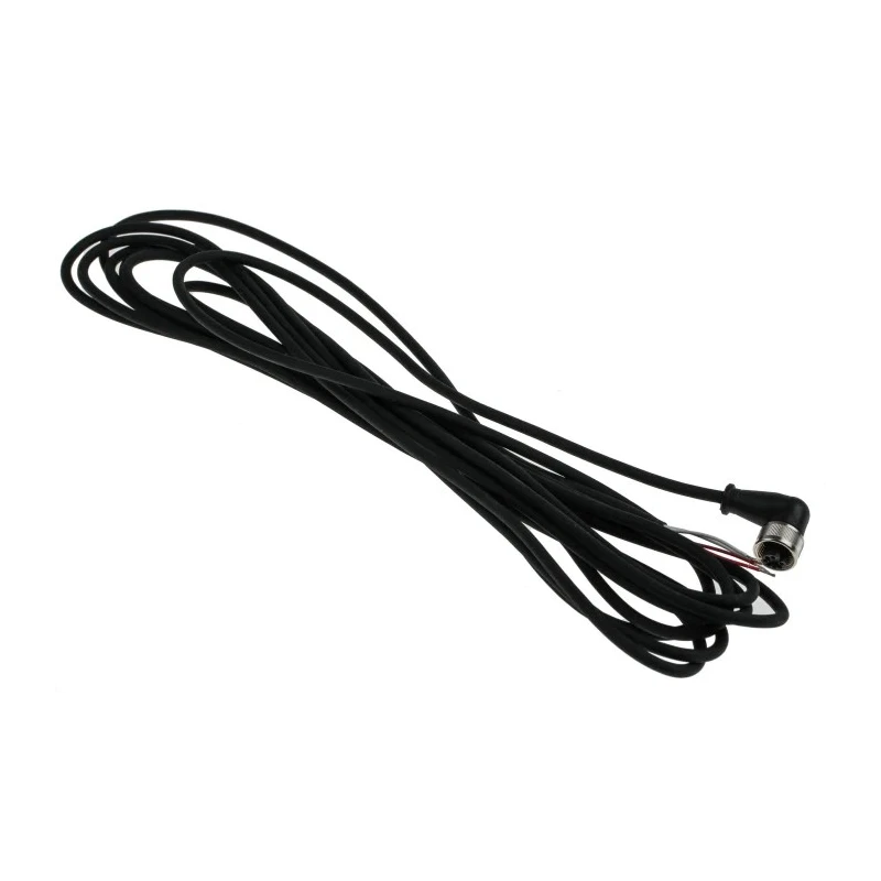 Reckmann Liste R17 Series Connecting Cable for Use with Thermocouples, Silicone Insulated, M12 Connector R17-W-4-M12-5000