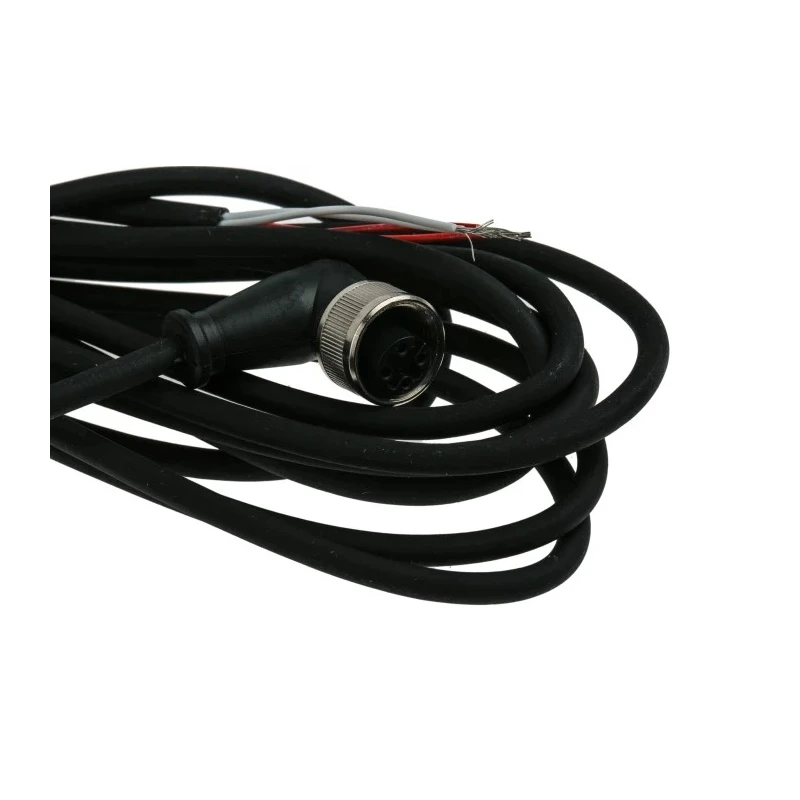 Reckmann Liste R17 Series Connecting Cable for Use with Thermocouples, Silicone Insulated, M12 Connector R17-W-4-M12-5000