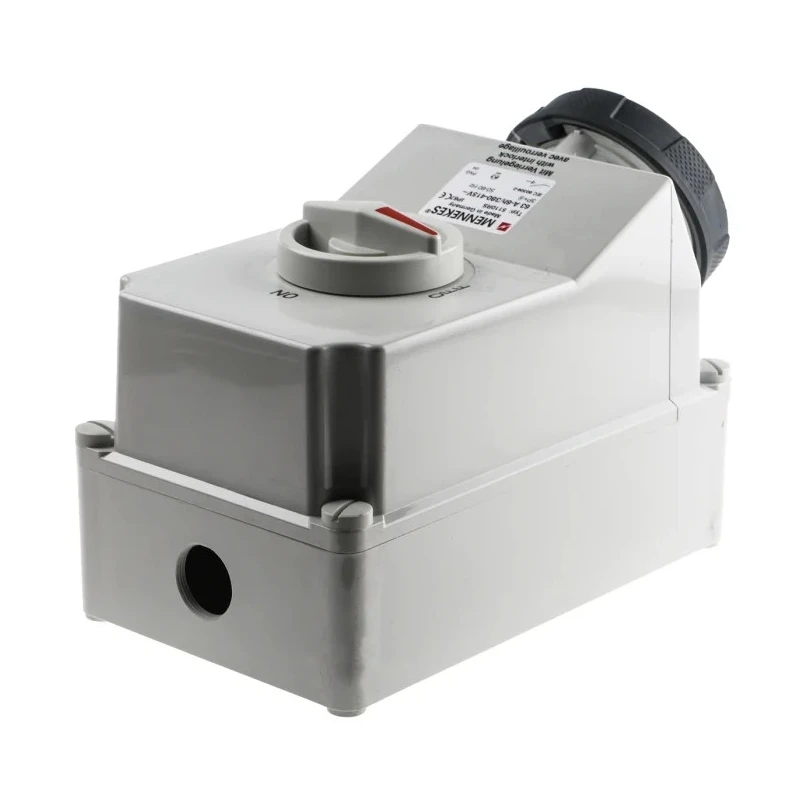 MENNEKES Socket Switchable IP67 3+E Pole Format, Earthing Position 6h Straight Industrial Interlock 63A 400V IP67 