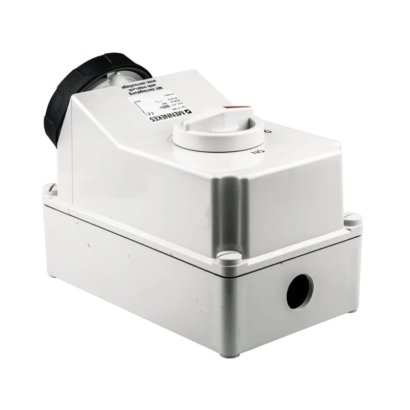 MENNEKES Socket Switchable IP67 3+N+E Earthing Position 6h Straight Industrial Interlock 63A 400V IP67 