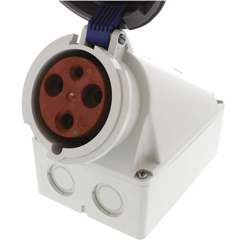 MENNEKES Industrial Power Connector Wall Mount Receptacle 3 Pole 63A 230V IP67 Blue IP67