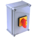 RS PRO 4-Pole DIN Rail Isolator Switch 40A 18.5 kW IP65 IP Rated Screw Terminal Red Handle IP65