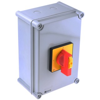 RS PRO 4-Pole DIN Rail Isolator Switch 40A 18.5 kW IP65 IP Rated Screw Terminal Red Handle IP65