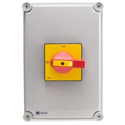 RS PRO 8-Pole DIN Rail Isolator Switch IP65, 40A, 15 kW IP65