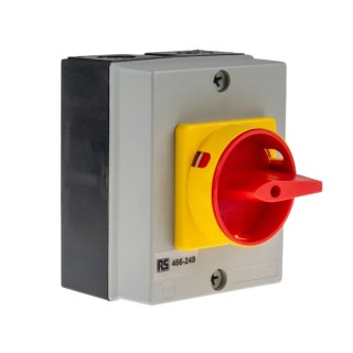 RS PRO 4-Pole DIN Rail Isolator Switch IP65, 20A, 7.5 kW IP65