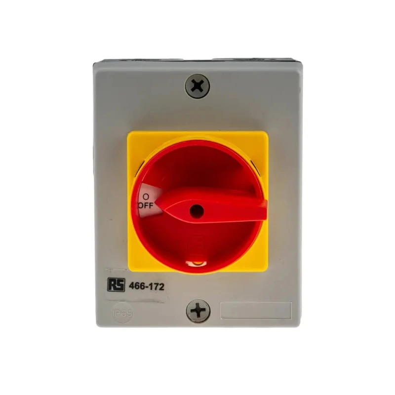RS PRO 3-Pole DIN Rail Isolator Switch, IP65, 32A, 11 kW, Red Handle IP65