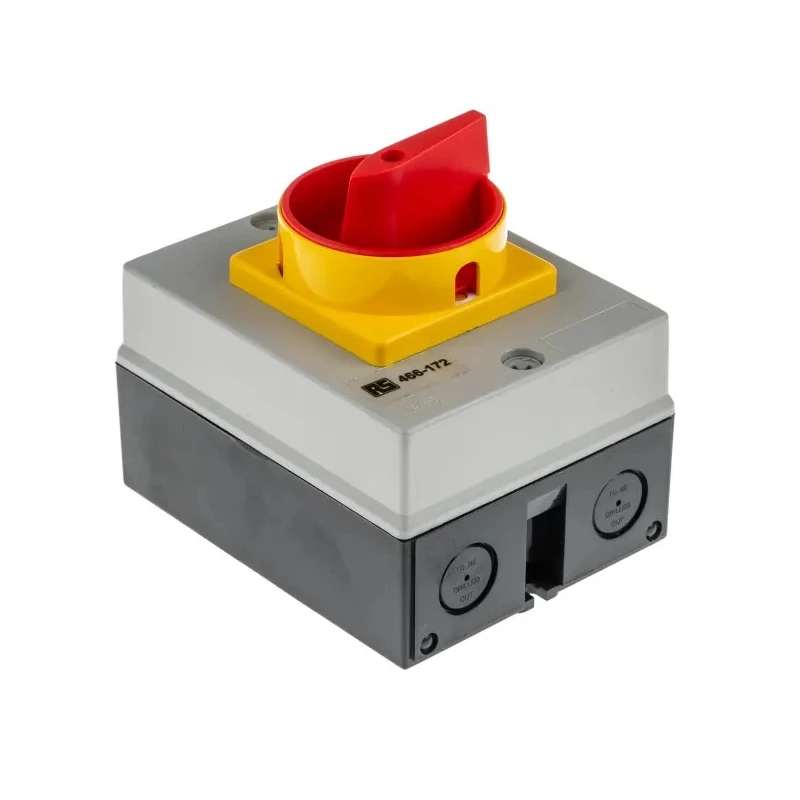 RS PRO 3-Pole DIN Rail Isolator Switch, IP65, 32A, 11 kW, Red Handle IP65