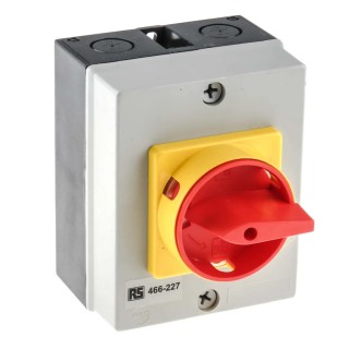 RS PRO 4-Pole DIN Rail Isolator Switch IP65 32A 11 kW IP65