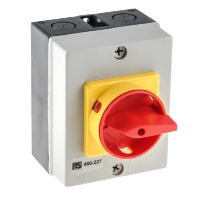 RS PRO 4-Pole DIN Rail Isolator Switch IP65 32A 11 kW IP65