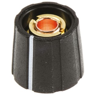 Sifam Potentiometer Knob 15.5 mm Diameter Black Nylon, Circular 6 mm Shaft S151 006BK