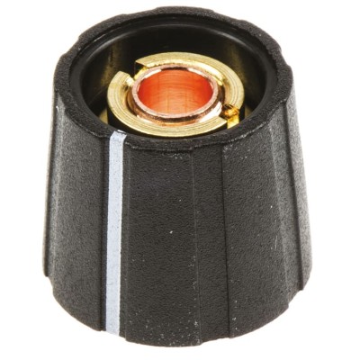 Sifam Potentiometer Knob 15.5 mm Diameter Black Nylon, Circular 6 mm Shaft S151 006BK