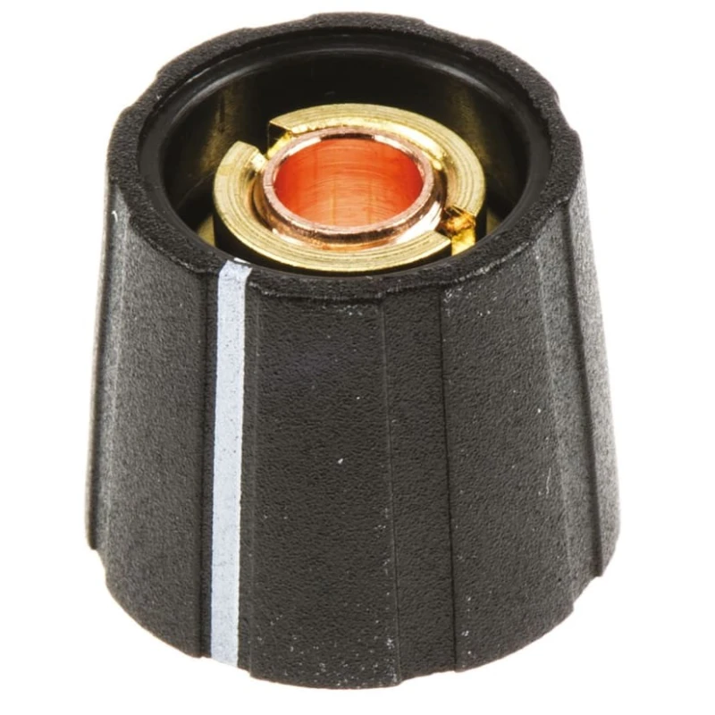 Sifam Potentiometer Knob 15.5 mm Diameter Black Nylon, Circular 6 mm Shaft S151 006BK