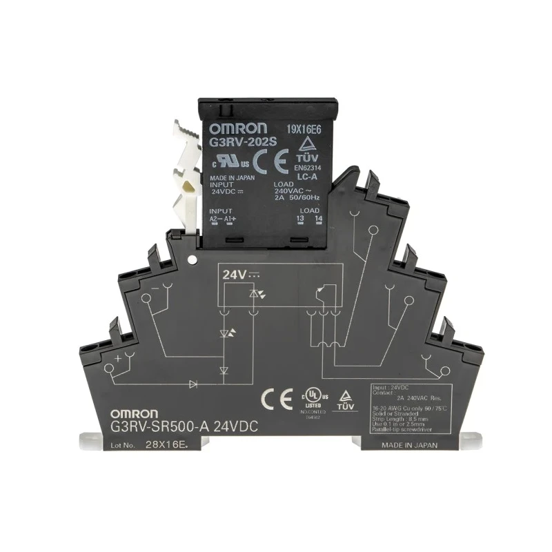 Omron Solid State Interface Relay 18 V DC 30 V DC DIN Rail Push-in Terminal G3RV-SR