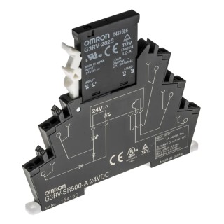 Omron Solid State Interface Relay 440V AC DIN Rail Push-in Terminal Compact Low Profile G3RV-SR500-A AC/DC24