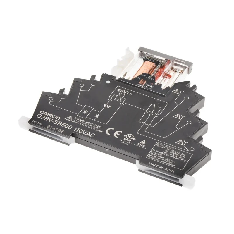 Omron DIN Rail Power Relay 110V AC Coil 6A Switching Current SPDT G2RV-SR500 AC110