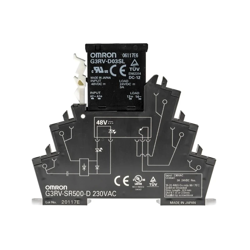 Omron G3RV-SR Solid State Interface Relay 18V DC 30V DC DIN Rail Push-In Terminal 