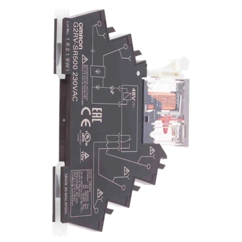 Omron DIN Rail Power Relay 230V AC Coil 6A Switching Current SPDT G2RV-SR500 AC230
