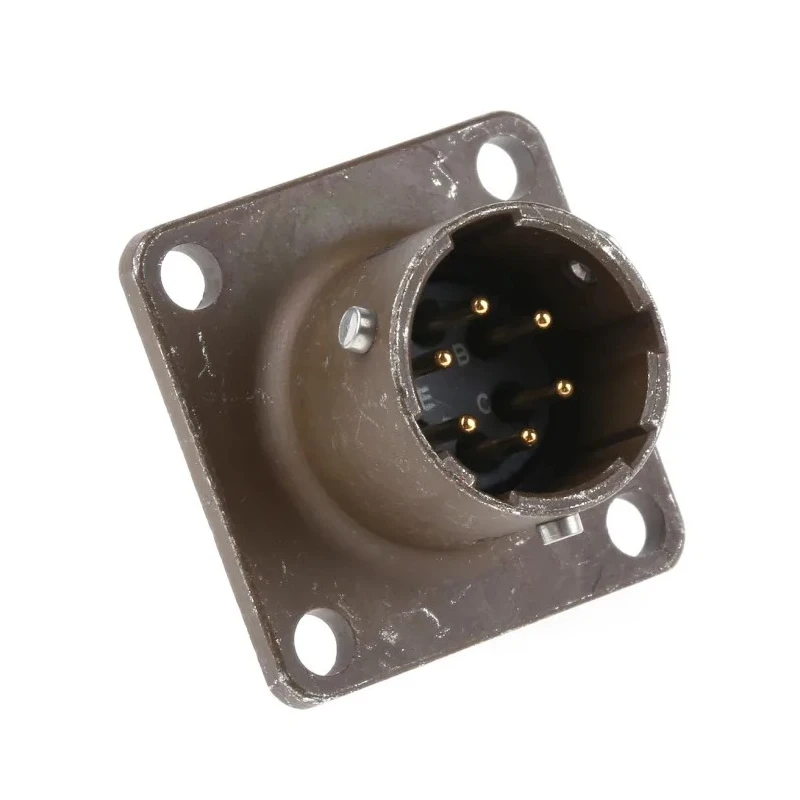 ITT Cannon MIL Spec Circular Connector Copper Alloy Straight 6 Way Box Mount, Male Contacts, Shell Size 10 KPT02E10-6P