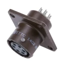 ITT Cannon MIL Spec Circular Connector Copper Alloy Straight 6 Way Box Mount Female Contacts 7.5A 850V Shell KPT02E10-6S