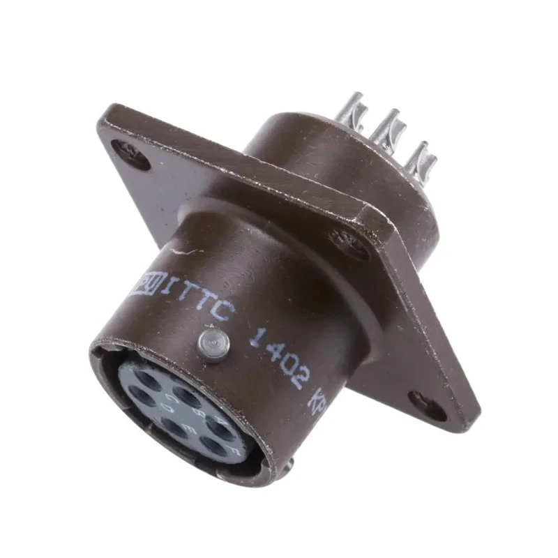 ITT Cannon MIL Spec Circular Connector Copper Alloy Straight 6 Way Box Mount Female Contacts 7.5A 850V Shell KPT02E10-6S