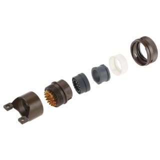 ITT Cannon Copper Alloy Straight 32 Way Cable MIL Spec Circular Connector Male Contacts Shell Size 18 KPT06F18-32P