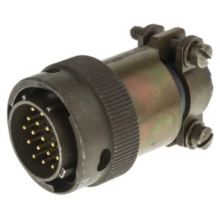 ITT Cannon MIL Spec Circular Connector Copper Alloy, Straight Body, 19 Contacts Male, Shell Size 14, Solder KPT06F14-19P