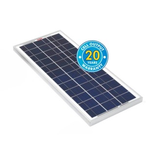 PV Logic Wall Mount 20W Polycrystalline Solar Panel 12V 10Ah Battery Bank Capacity STP020P