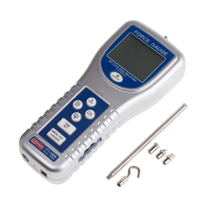 Sauter Digital Force Gauge, Range 49.03 N (5 kg), Resolution 0.01 oz, ±0.5% Accuracy, LCD Display, Battery Powered 111-3689