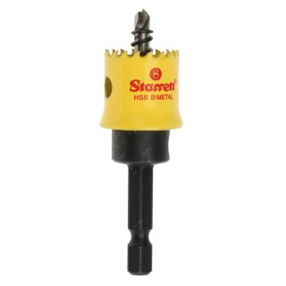 Starrett 19 mm Diameter HSS Bi-metal Drill Bit for Plasterboard, Mild Steel Sheet, Wood, Thin Non-Metallic with 6.35 CSC19