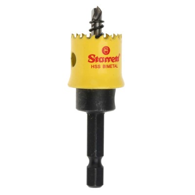 Starrett 19 mm Diameter HSS Bi-metal Drill Bit for Plasterboard, Mild Steel Sheet, Wood, Thin Non-Metallic with 6.35 CSC19