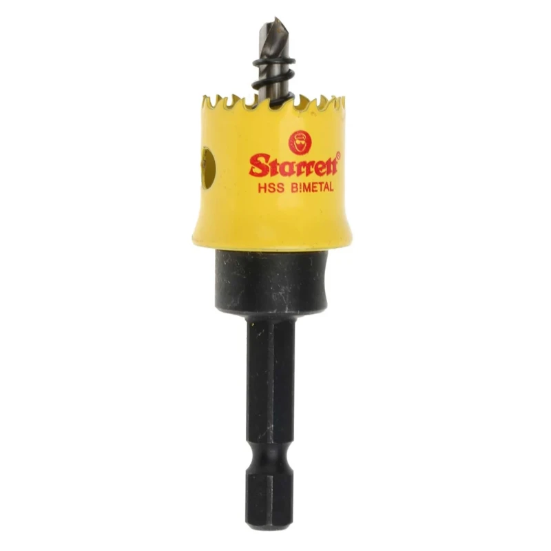 Starrett 19 mm Diameter HSS Bi-metal Drill Bit for Plasterboard, Mild Steel Sheet, Wood, Thin Non-Metallic with 6.35 CSC19
