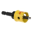 Starrett 19 mm Diameter HSS Bi-metal Drill Bit for Plasterboard, Mild Steel Sheet, Wood, Thin Non-Metallic with 6.35 CSC19