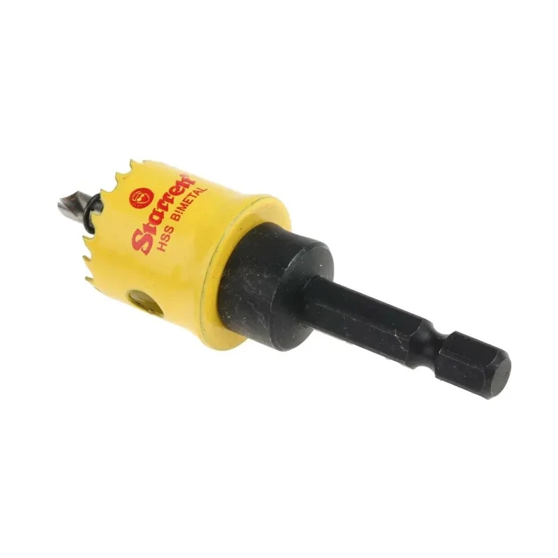 Starrett 19 mm Diameter HSS Bi-metal Drill Bit for Plasterboard, Mild Steel Sheet, Wood, Thin Non-Metallic with 6.35 CSC19