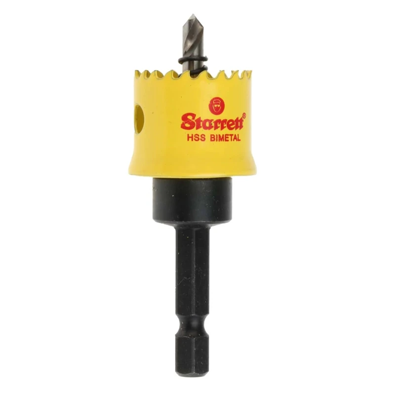 Starrett 22 mm Diameter High Speed Steel Drill Bit for Mild Steel Sheet, Stainless Steel, Plastic, Wood with 6.35mm CSC22