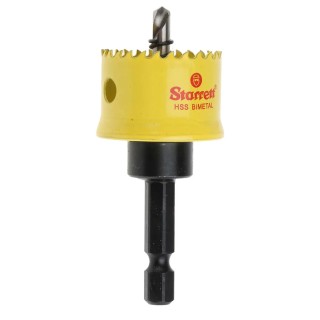 Starrett 27 mm Diameter High-Speed Steel (HSS) Bi-metal Drill Bit with 6.35 mm Shank CSC27
