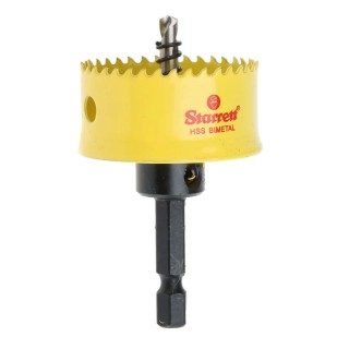 Starrett 38 mm Diameter Bi-Metal High Speed Steel Drill Bit for Mild Steel Sheet, Non-Metallic, Wood CSC38