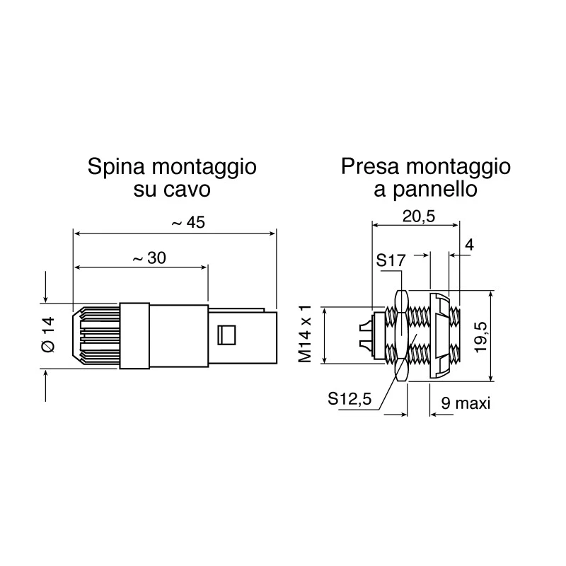 LEMO Circular Connector 4 Contacts Panel Mount Socket Female IP50 Redel P Series PKG.M0.4GL.LR