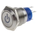 RS PRO Illuminated Push Button Switch, Latching, Panel Mount, 19 mm Cutout, SPST, White LED, IP67, 250 V AC, 5A 111-3901