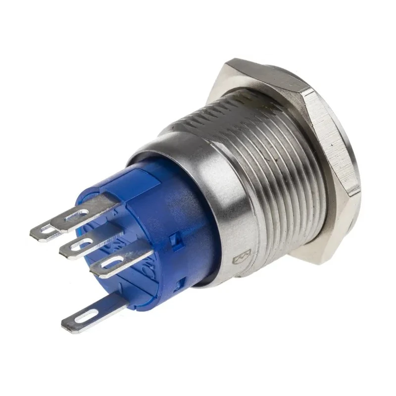 RS PRO Illuminated Push Button Switch, Latching, Panel Mount, 19 mm Cutout, SPST, White LED, IP67, 250 V AC, 5A 111-3901