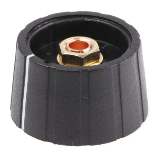Sifam Black Nylon Potentiometer Knob 29.5 mm Diameter for 6 mm Circular Shaft S291 006BK
