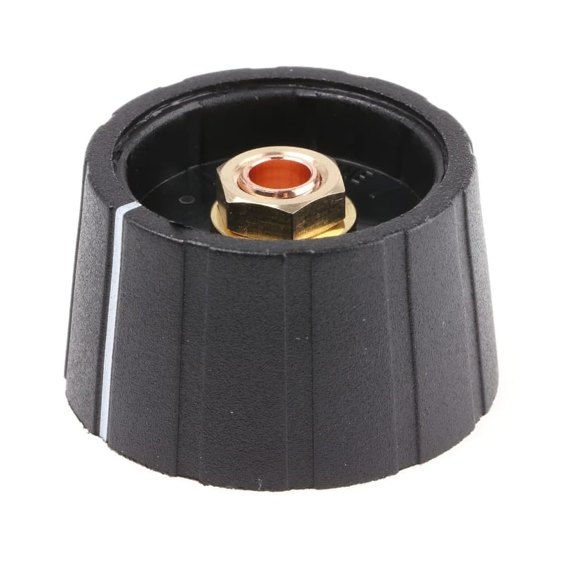 Sifam Black Nylon Potentiometer Knob 29.5 mm Diameter for 6 mm Circular Shaft S291 006BK