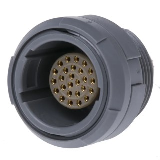 LEMO Circular Connector, 26 Contacts, Panel Mount, M17 Connector, Socket, Female, IP50 Protection, Redel P CKB.M26.GL.LG