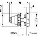 LEMO Circular Connector, 26 Contacts, Panel Mount, M17 Connector, Socket, Female, IP50 Protection, Redel P CKB.M26.GL.LG