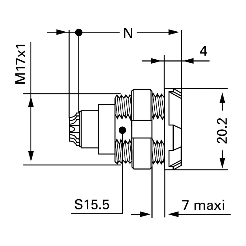 LEMO Circular Connector, 26 Contacts, Panel Mount, M17 Connector, Socket, Female, IP50 Protection, Redel P CKB.M26.GL.LG